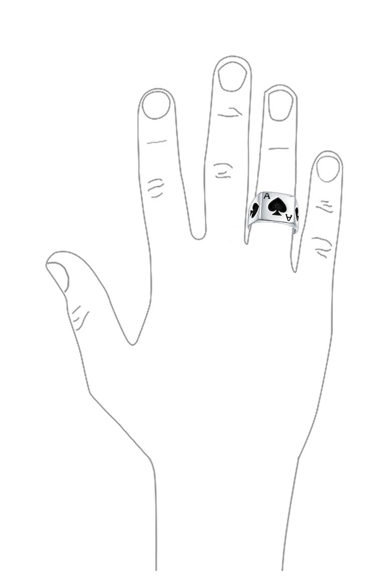 Men's Sterling Silver Gambler Ace of Spades Signet Ring, Alternate, color, SILVER
