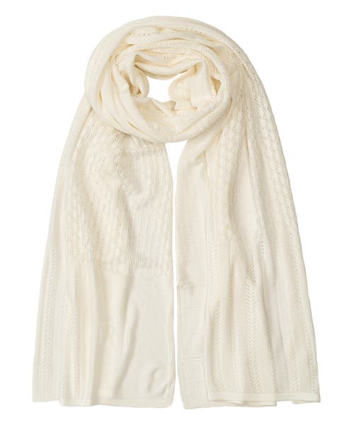 Ralph Lauren Lauren Pointelle Patchwork Wrap In Neutral