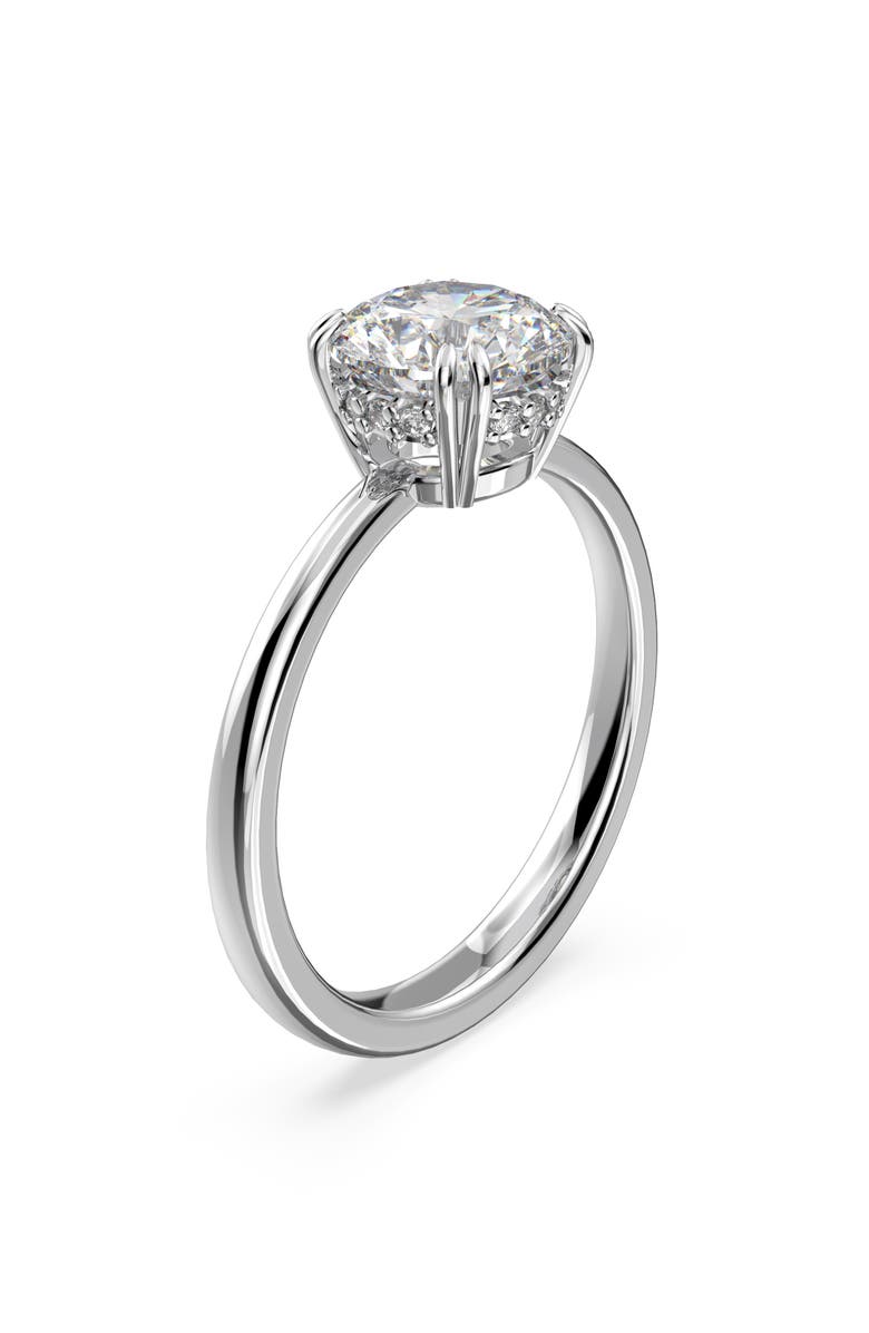 Swarovski Stilla Cocktail Ring, Alternate, color, White/ Silver