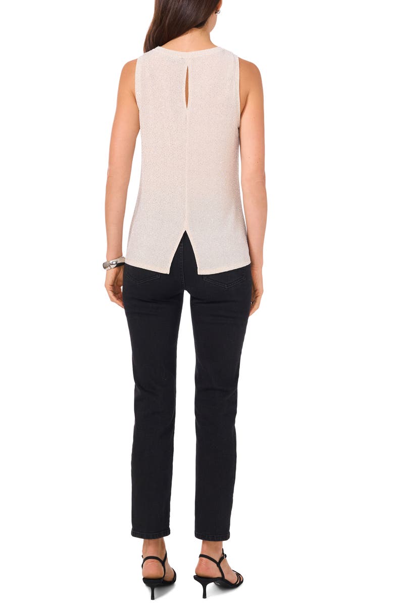 Vince Camuto Shimmer Keyhole Tank, Alternate, color, Soft Cream