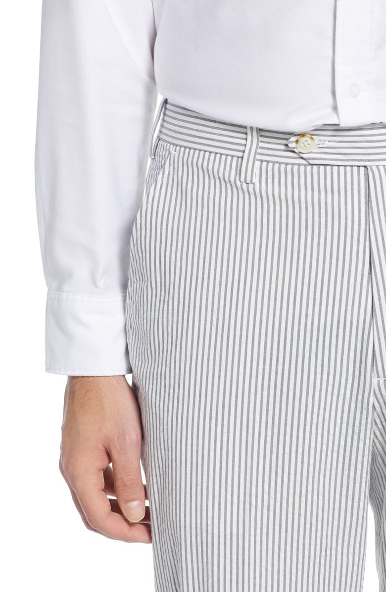 Berle Flat Front Seersucker Pants, Alternate, color, Grey