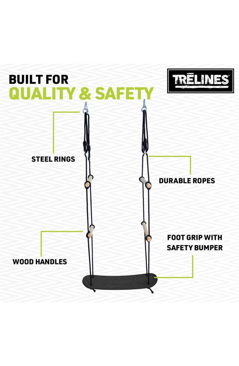 Trelines Treboard Surfin Swing, Skateboard Swing Deck, Adults & Kids 5+, Alternate, color, Multicolored