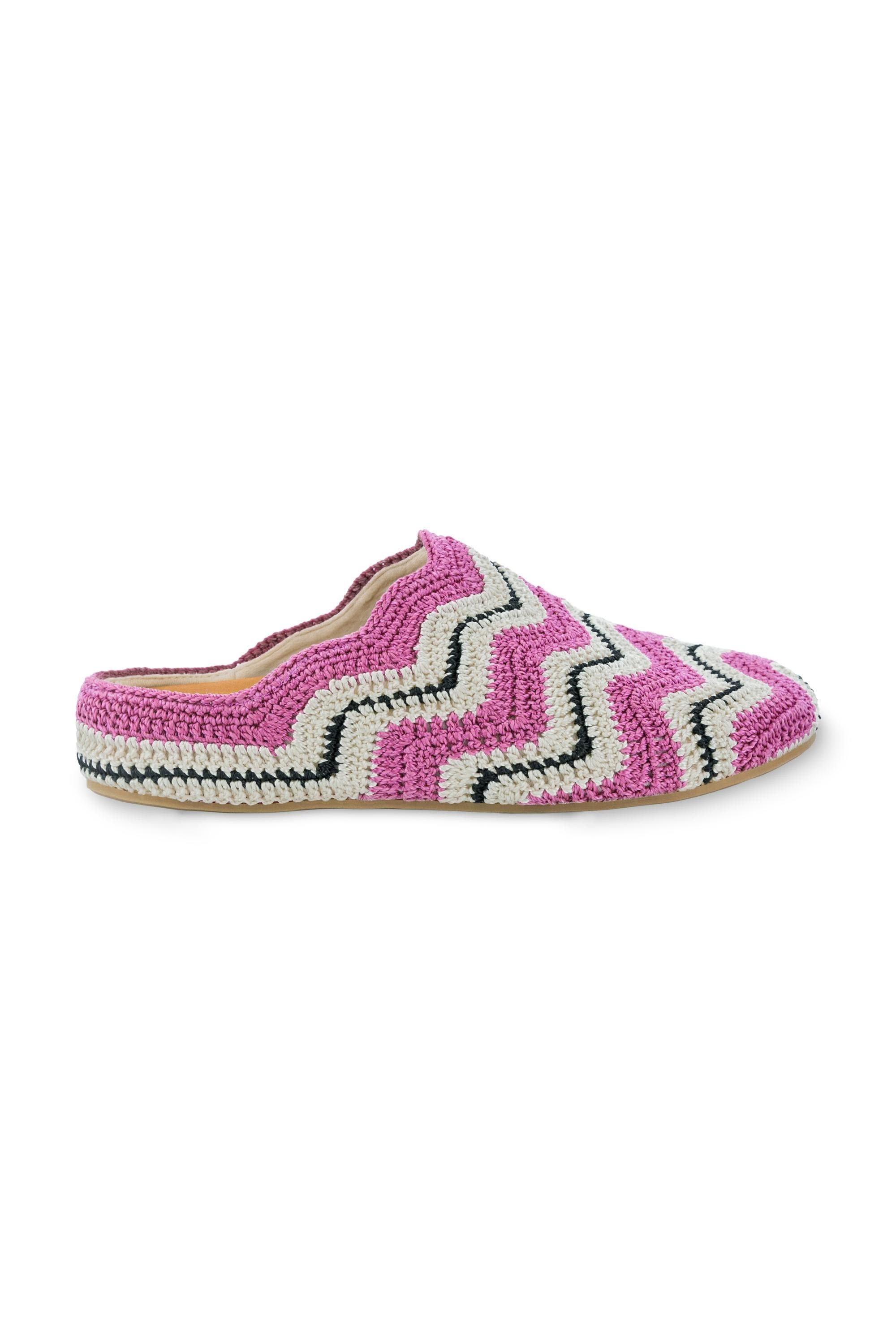 Bolinas Crochet Ripple Clog, Alternate, color, Fuchsia Ripple