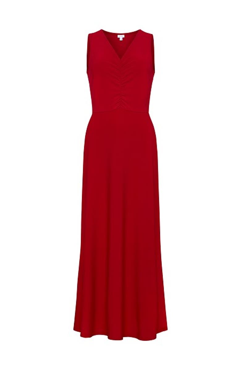 LASCANA Women's Ruched Bodice Maxi Dress, Alternate, color, Red