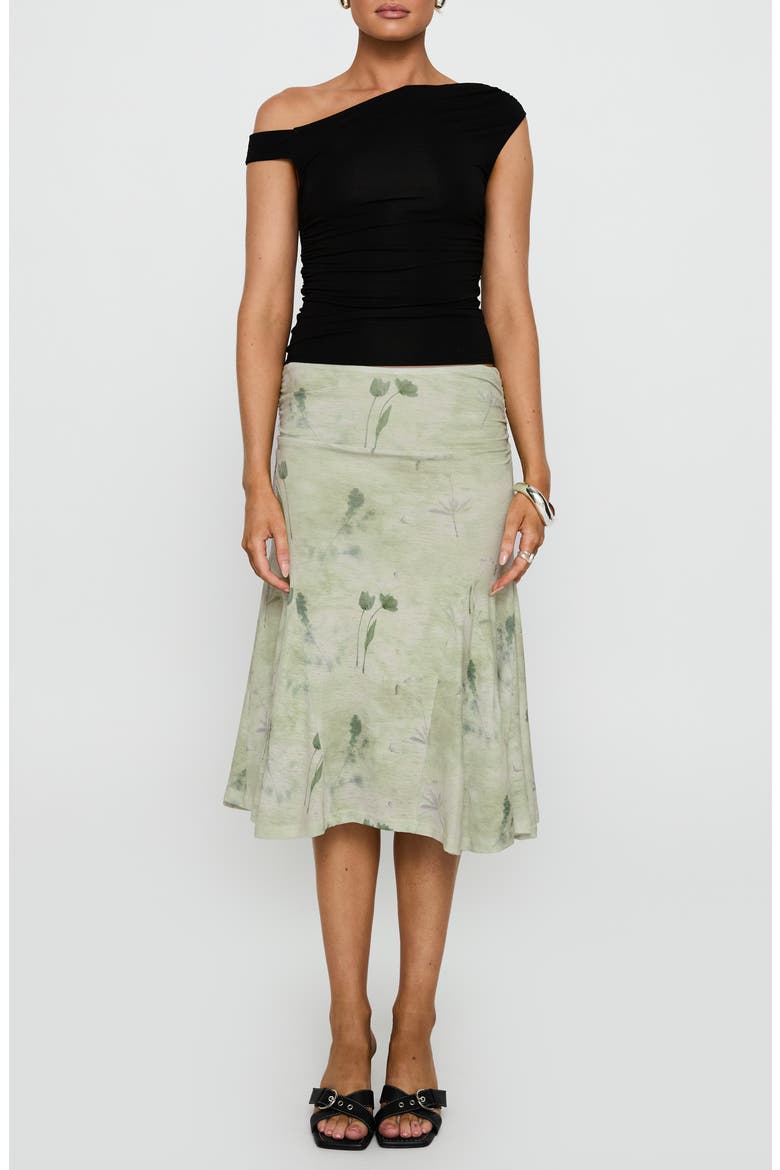 Lewish Floral Print Skirt, Main, color, GREEN FLORAL