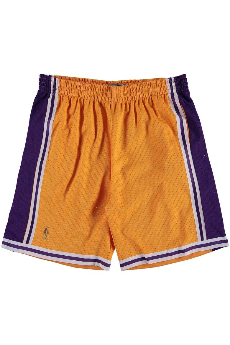 Men's Mitchell & Ness Gold Los Angeles Lakers Big & Tall Hardwood Classics Swingman Shorts, Main, color, Gold