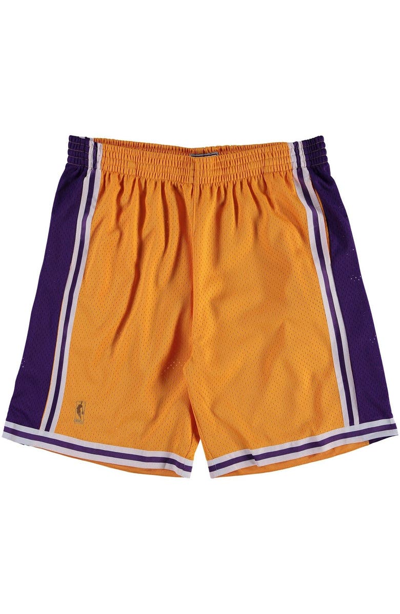 Mitchell & Ness Men's Mitchell & Ness Gold Los Angeles Lakers Big & Tall Hardwood Classics Swingman Shorts, Main, color, Gold