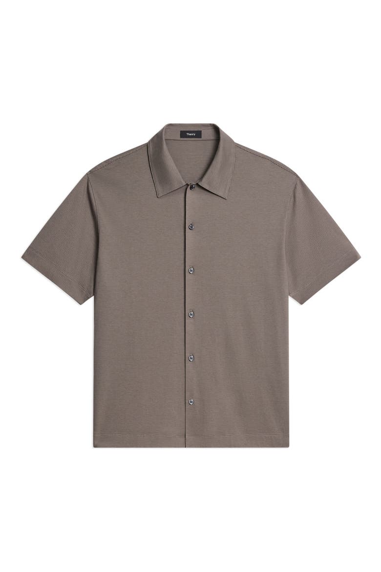 Relaxed Short Sleeve Button-Up Shirt, Alternate, color, MOREL - 2MY