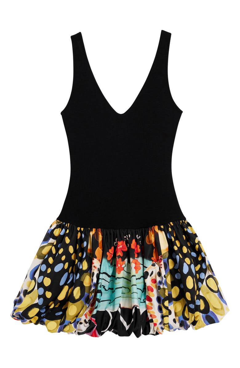 Desigual Lacroix Print Mixed Media Minidress, Alternate, color, 