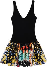 Desigual Lacroix Print Mixed Media Minidress