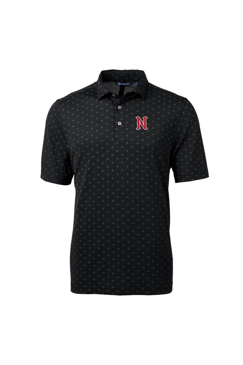 Men's Cutter & Buck Black Nashville Sounds Virtue Eco Pique Tile Print Recycled Polo, Alternate, color, Black