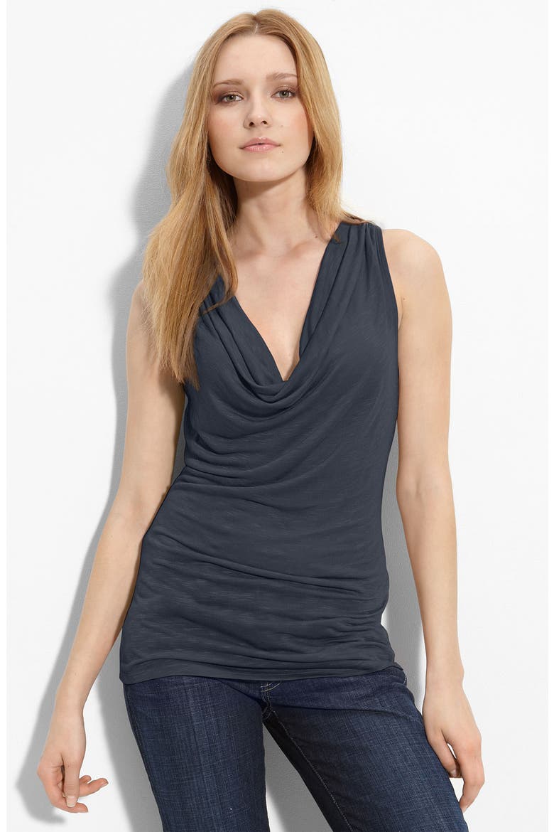Sleeveless Cowl Neck Tank, Main, color, STEEL