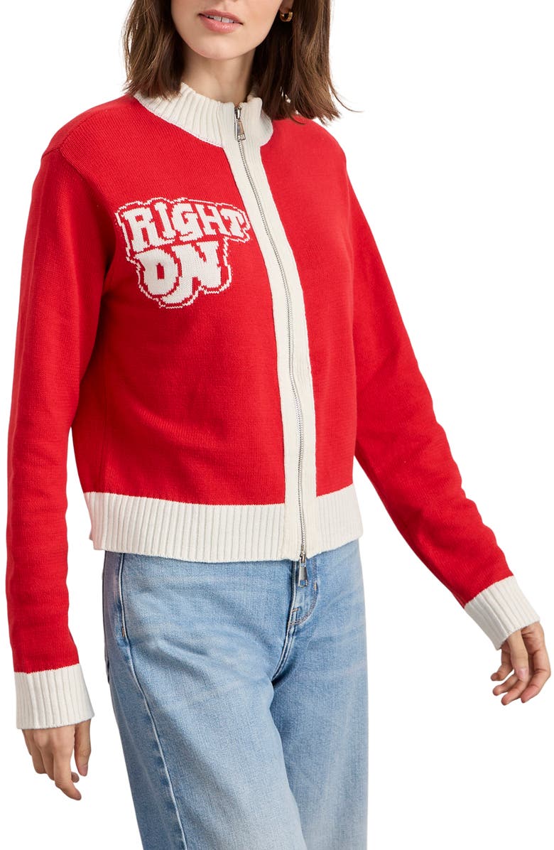 Sanctuary Joe Cool Zip Sweater, Alternate, color, Cherry Lacquer Red