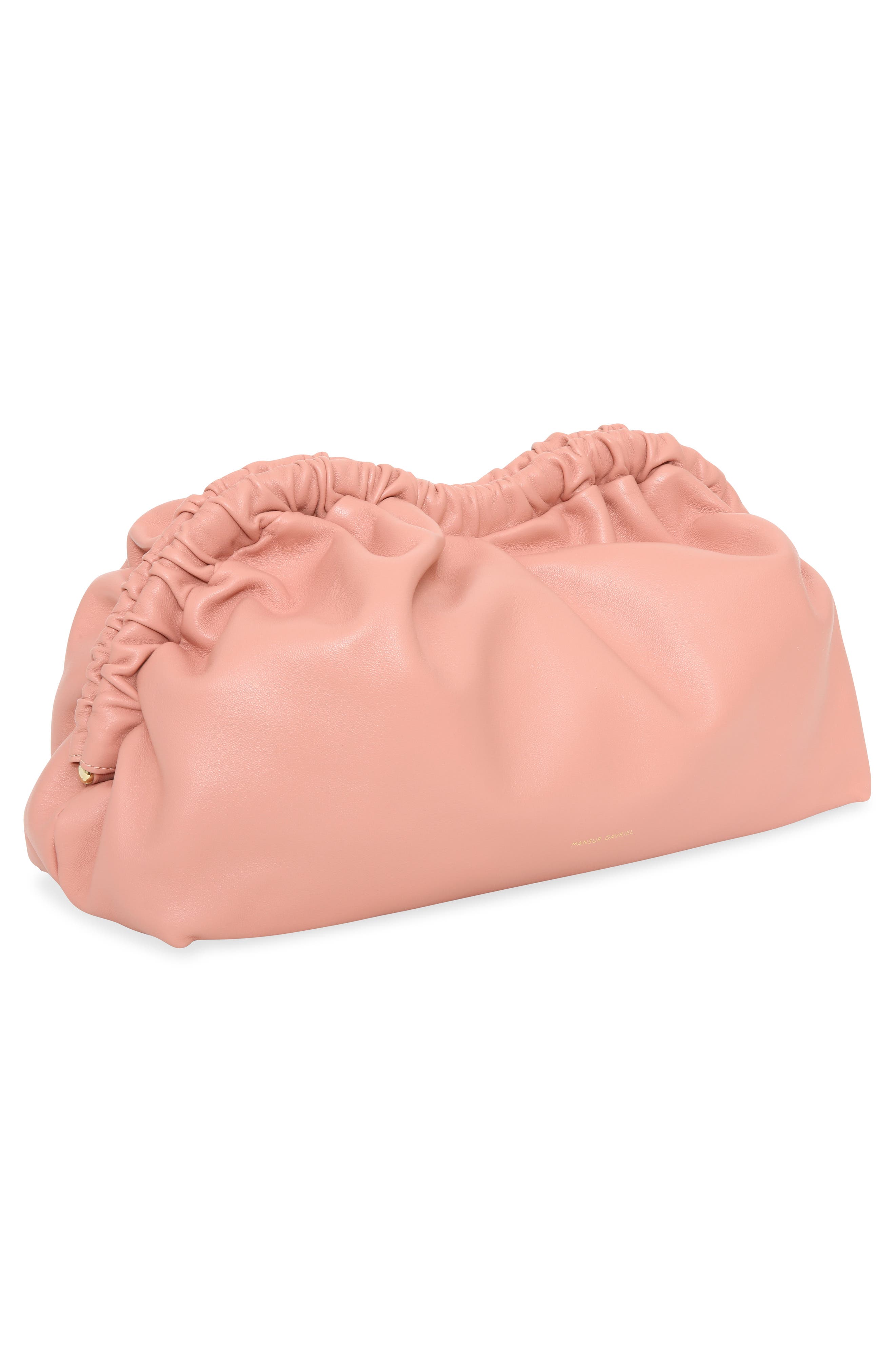 Cloud Lambskin Clutch, Alternate, color, CORAL/ CORAL