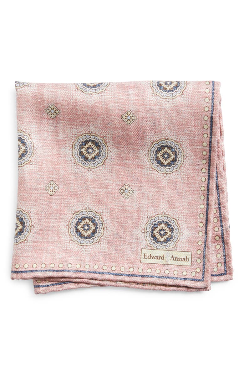 EDWARD ARMAH Paisley & Medallion Reversible Silk Pocket Square, Main, color, 