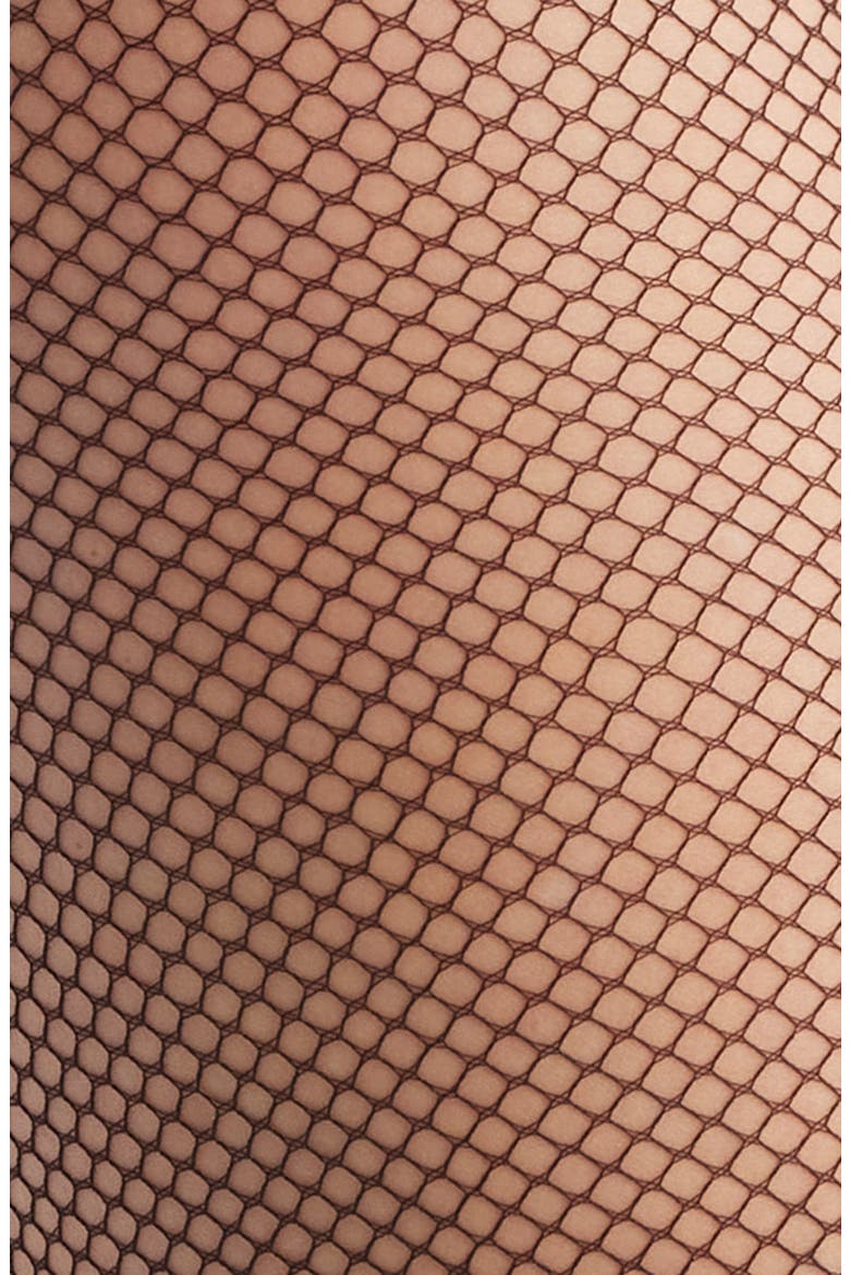 Daisy Crystal Fishnet Tights, Alternate, color, BLACK