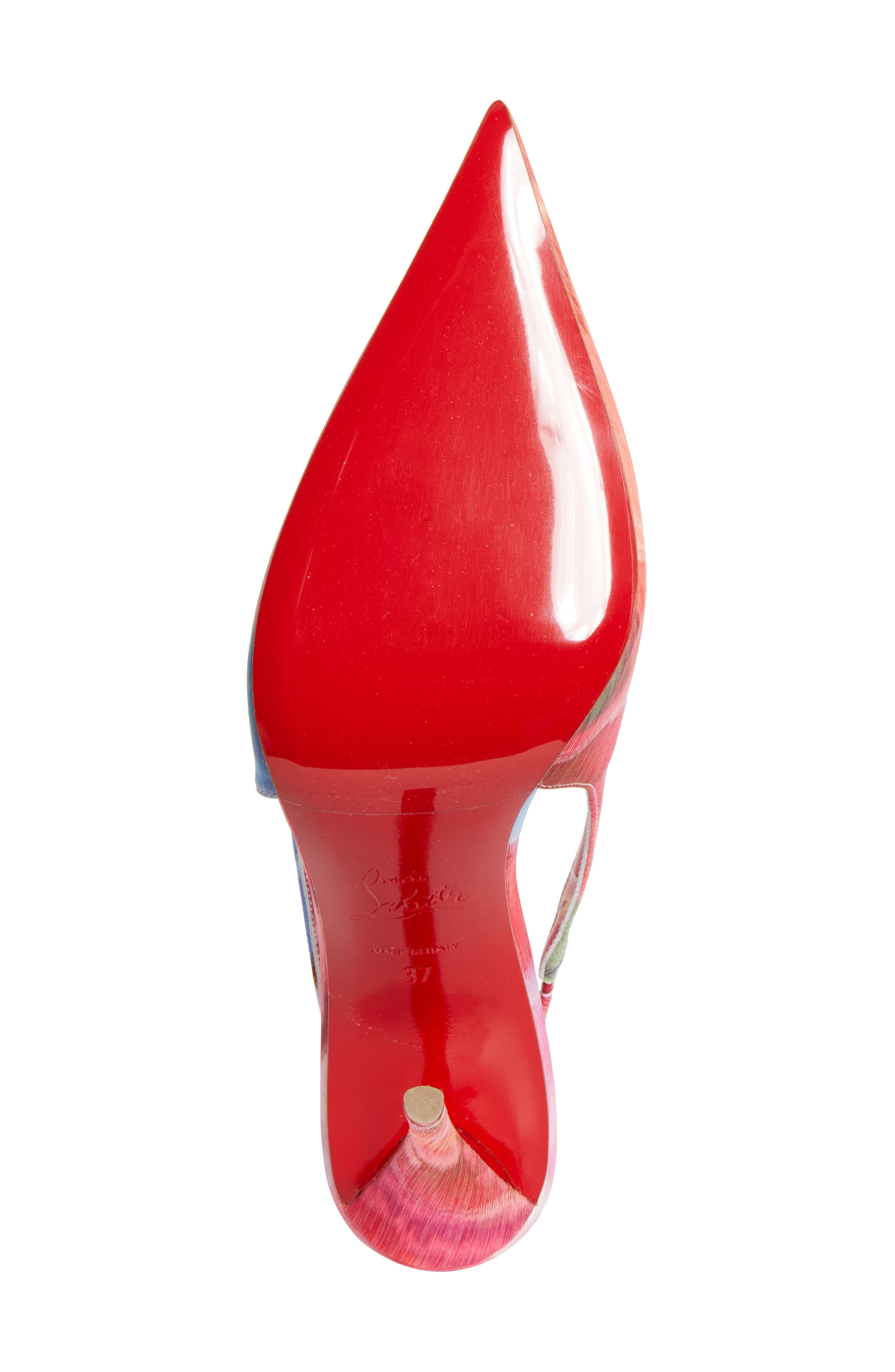 Christian Louboutin Miss Z Pointed Toe Slingback Pump, Alternate, color, Multi/ Lin Multi