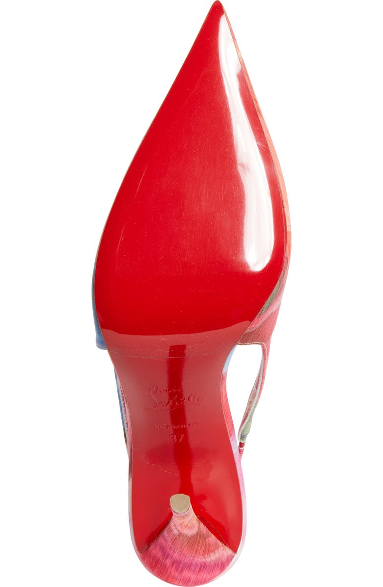Christian Louboutin Miss Z Pointed Toe Slingback Pump, Alternate, color, Multi/ Lin Multi