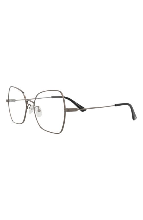 Alexander Mcqueen Mcqueen 55mm Square Optical Glasses In Ruthenium Transparent