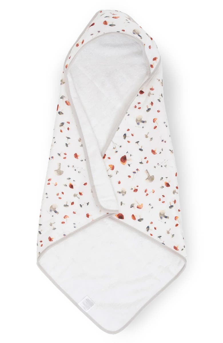 little unicorn Cotton Muslin & Terry Hooded Infant Towel, Main, color, Mushrooms