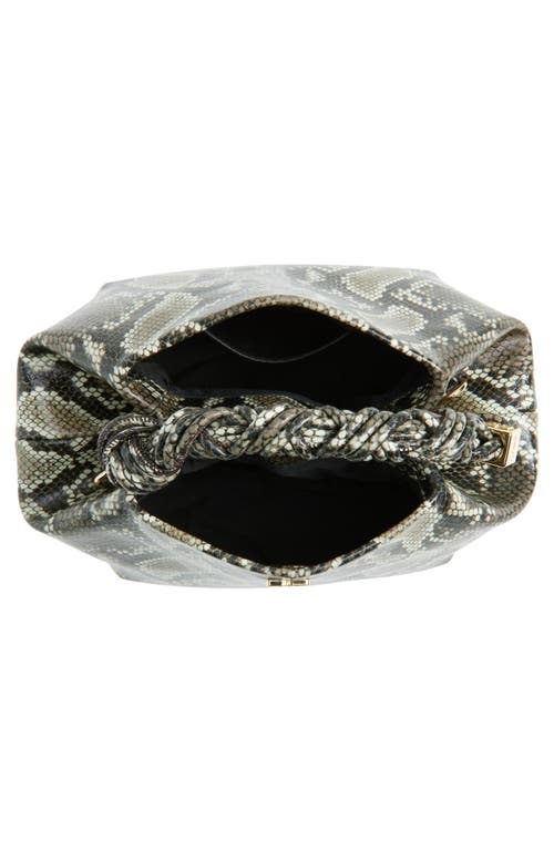 Ganni 'bou' Grey Handbag With Adjustable And Removable Shoulder Strap And Embossed Snakeskin Effect