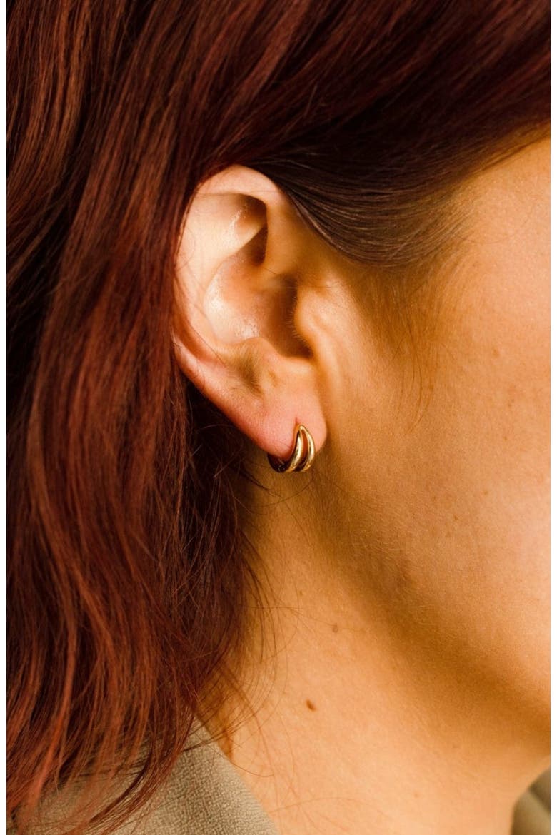 Split Huggie Hoop Earrings, Alternate, color, GOLD VERMEIL