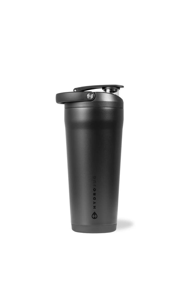 HydroJug New Stainless Steel Shaker 24oz - Insulated, Leakproof, BPA-Free with Silent Mixing Grate, Main, color, Black