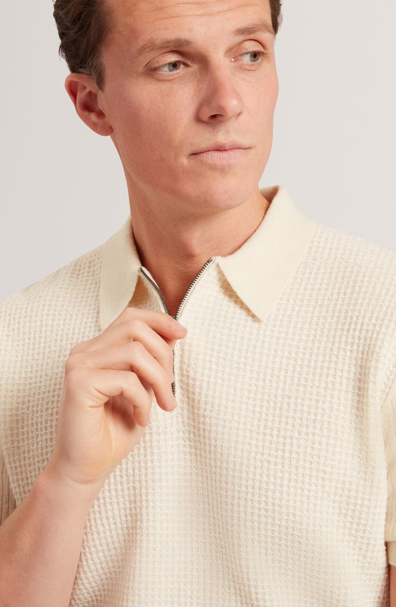 Ted Baker Jaylon Quarter Zip Sweater, Alternate, color, Ecru
