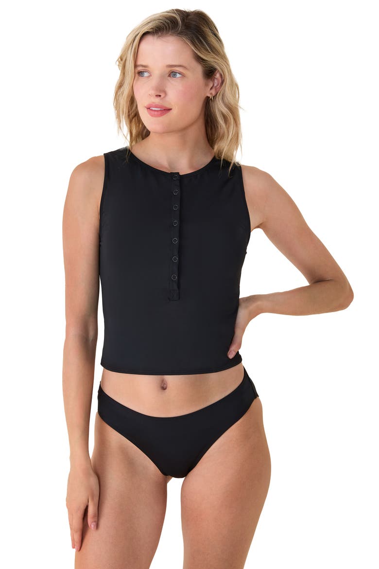 The Malibu Tankini Top, Alternate, color, BLACK