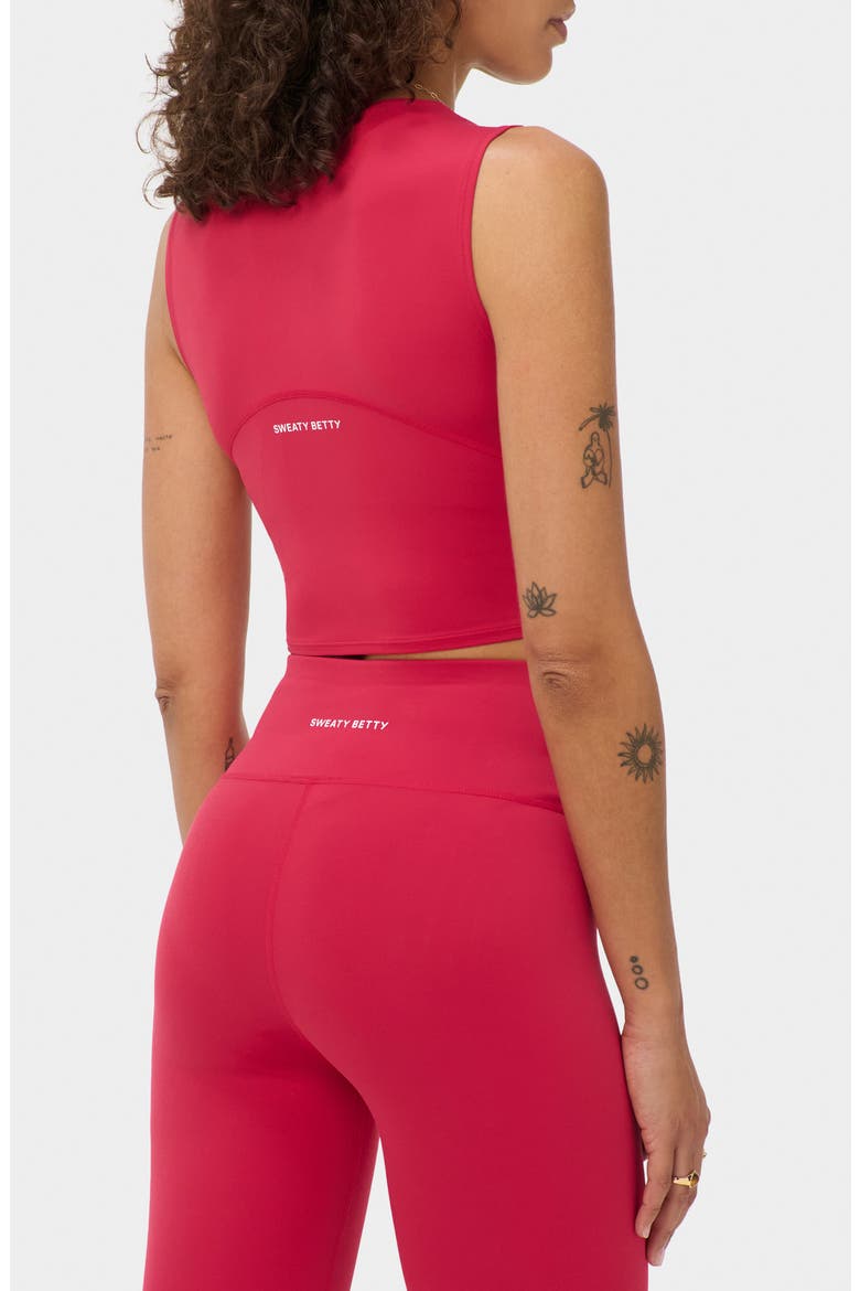 All Day Cropped Wrap Performance Tank, Alternate, color, CRIMSON RED