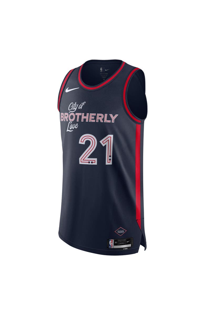 Nike Men's Nike Joel Embiid Navy Philadelphia 76ers  Authentic Jersey - City Edition, Alternate, color, 