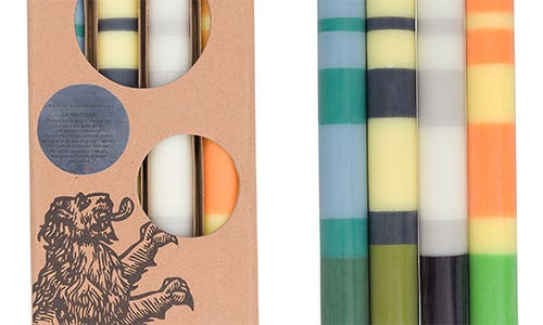 BRITISH COLOUR STANDARD BRITISH COLOUR STANDARD ASSORTED 4-PACK STRIPE DINNER CANDLES
