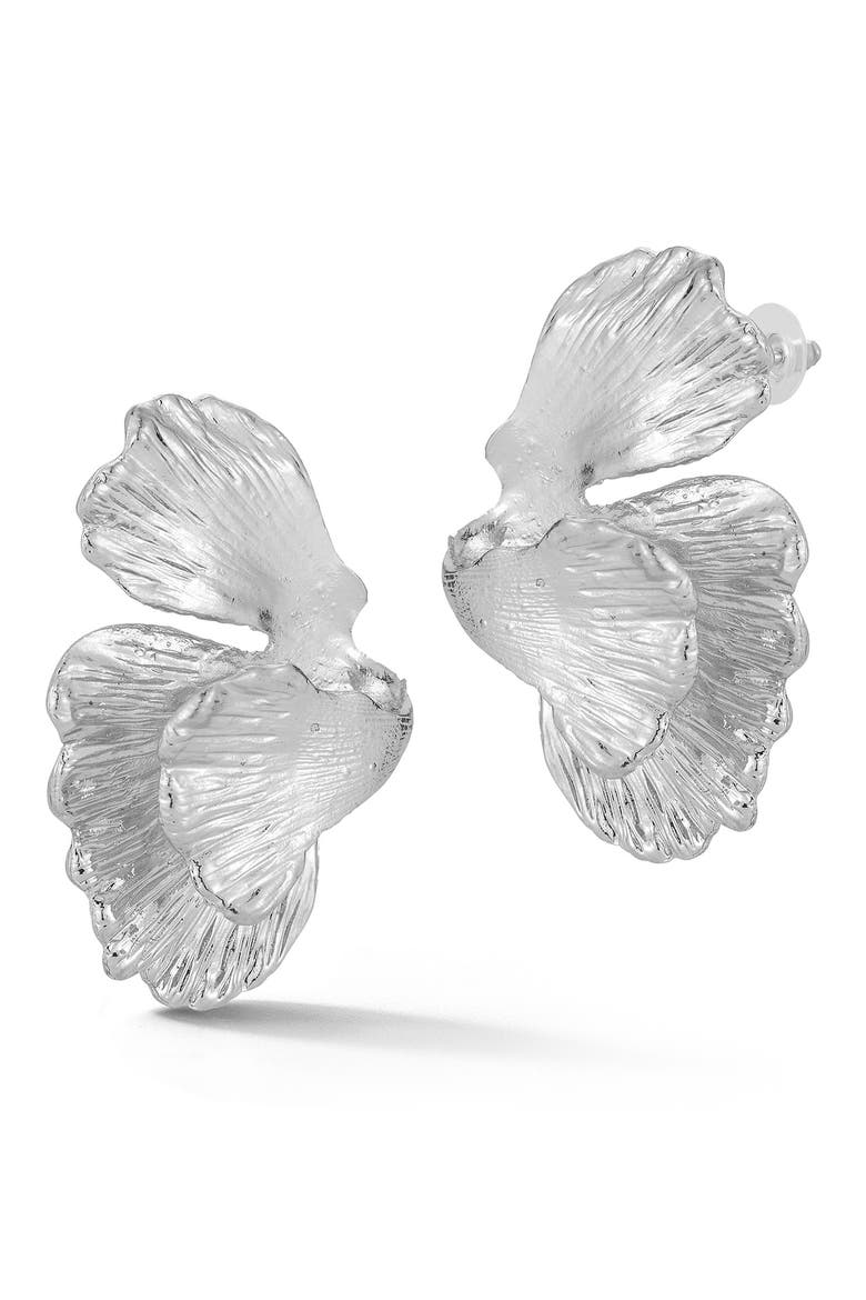 Textured Statement Earrings, Main, color, SILVER