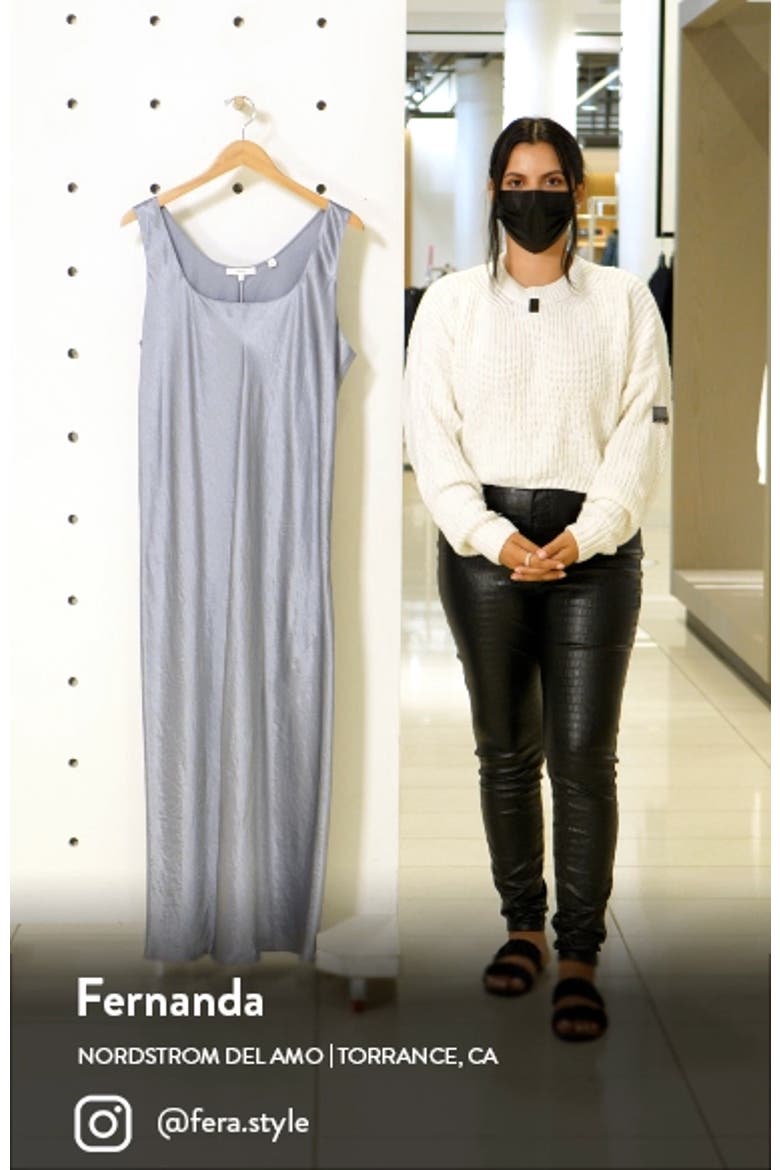 Square Neck Satin Tank Dress video