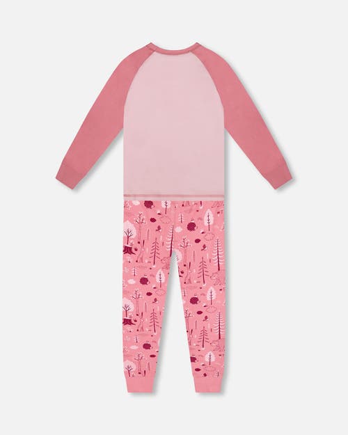 Deux Par Deux Organic Cotton Two-piece Pajamas In Pink