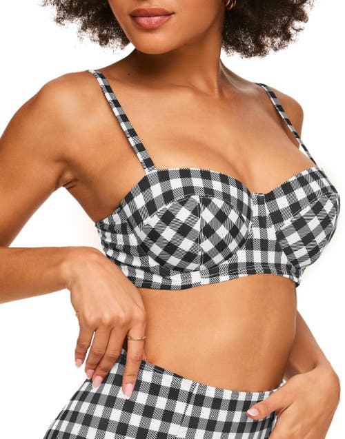 Shop Adore Me Vivien Swimwear Bikini Bra In Plaid Black