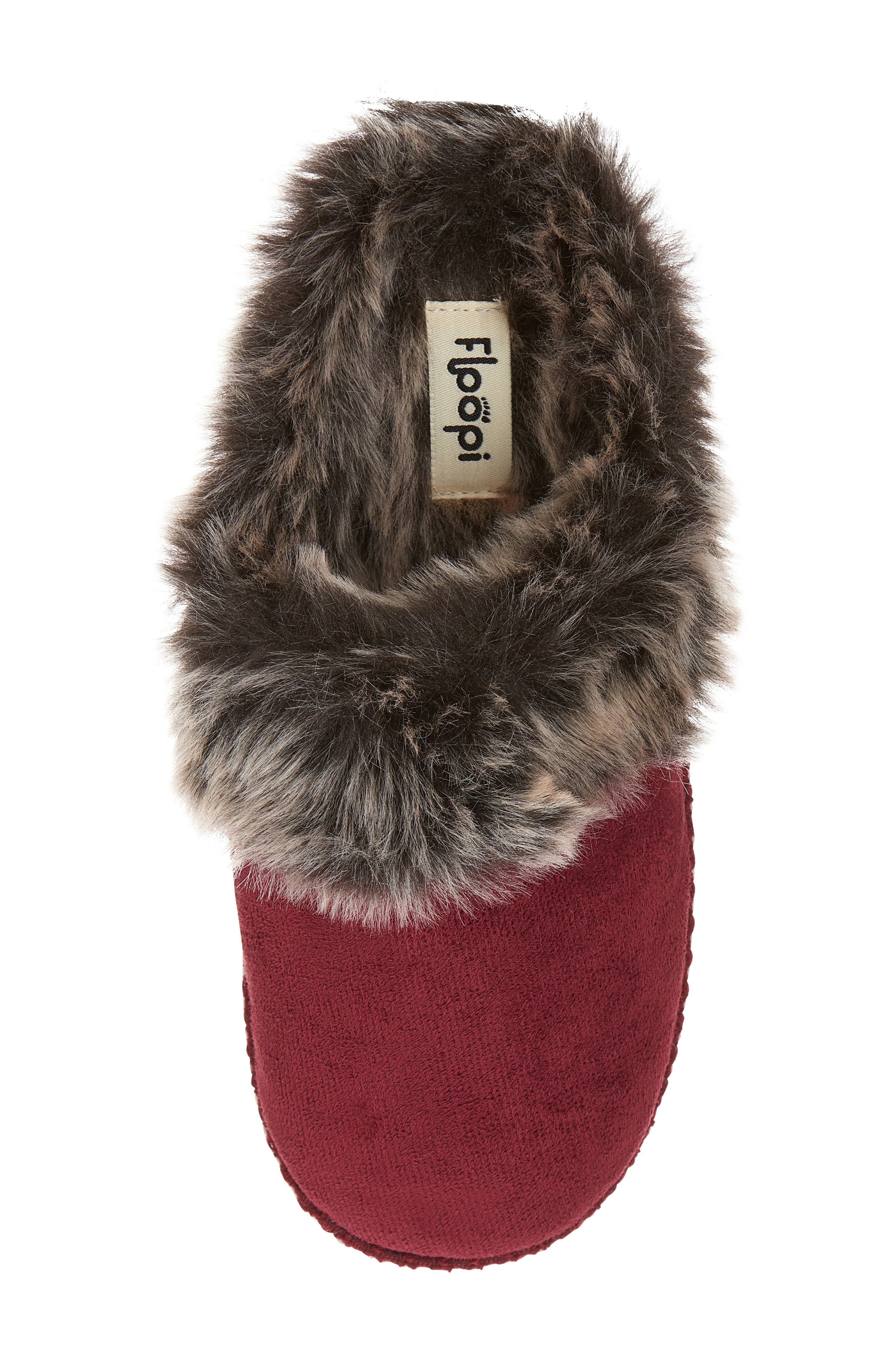 FLOOPI Indoor/Outdoor Faux Fur Lined Slipper, Alternate, color, Wine