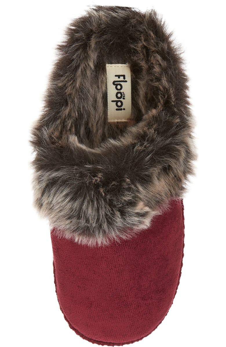 FLOOPI Indoor/Outdoor Faux Fur Lined Slipper, Alternate, color, Wine
