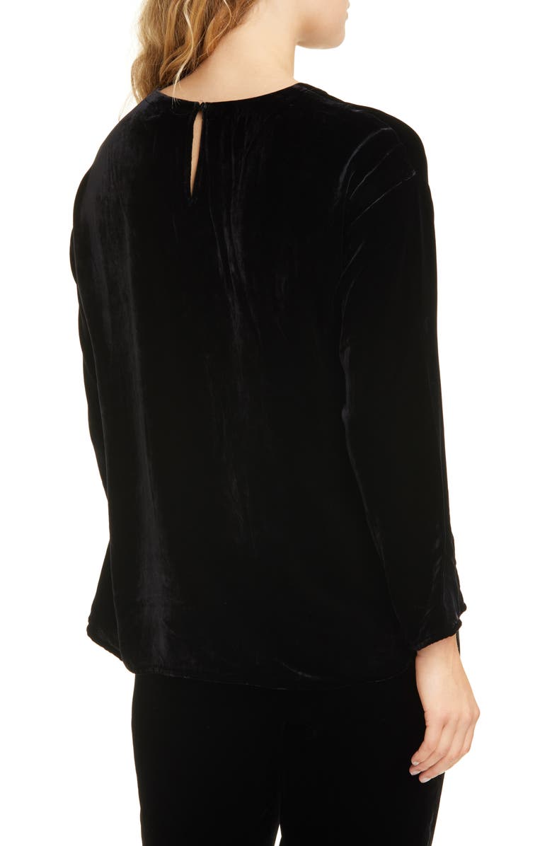 Eileen Fisher Ballet Neck Velvet Box Top, Alternate, color,