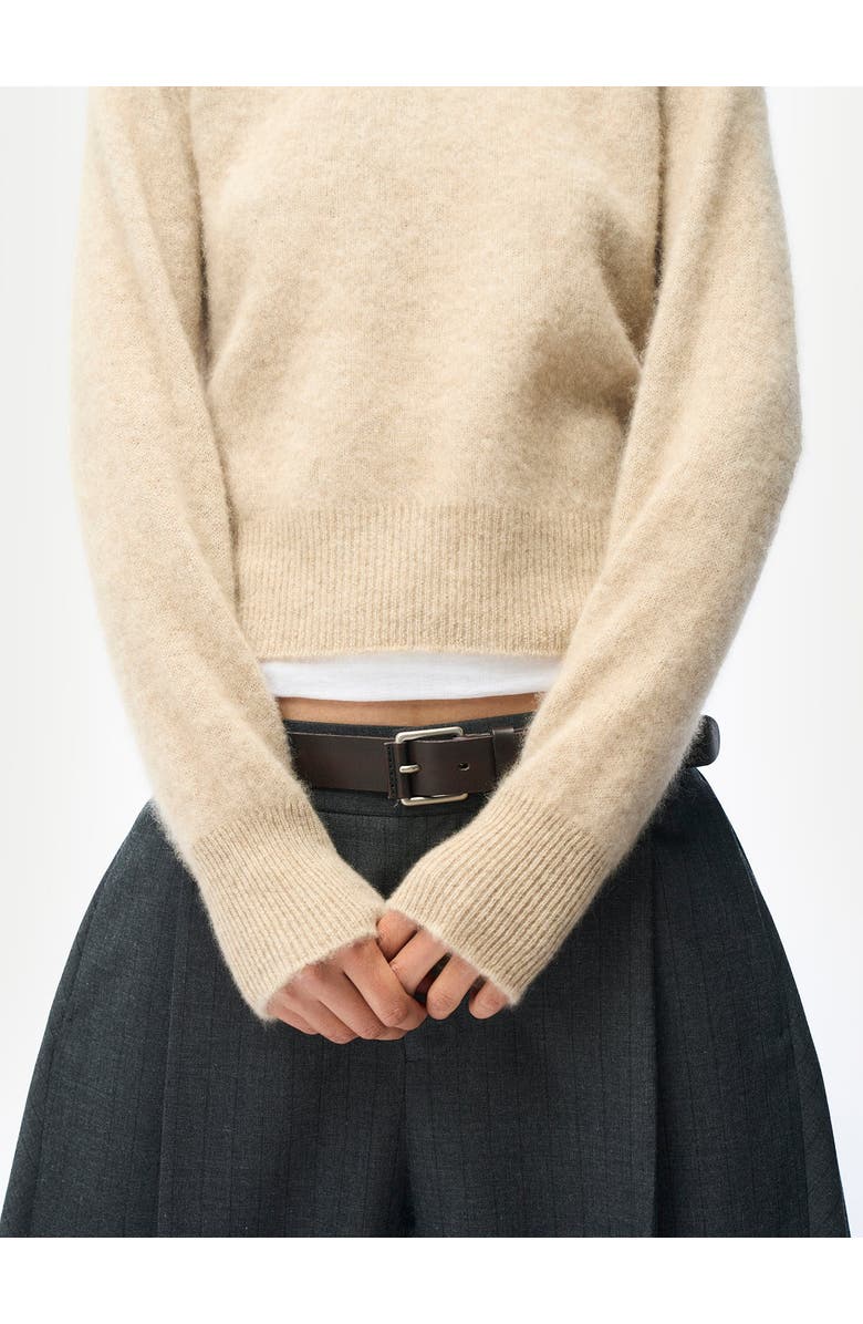 Gobi Cashmere Dual-Collar Cashmere Sweater, Alternate, color, Warm Grey