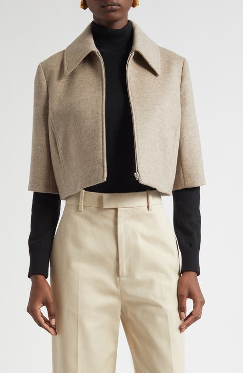 Bottega Veneta Wool & Cashmere Crop Jacket In Neutral