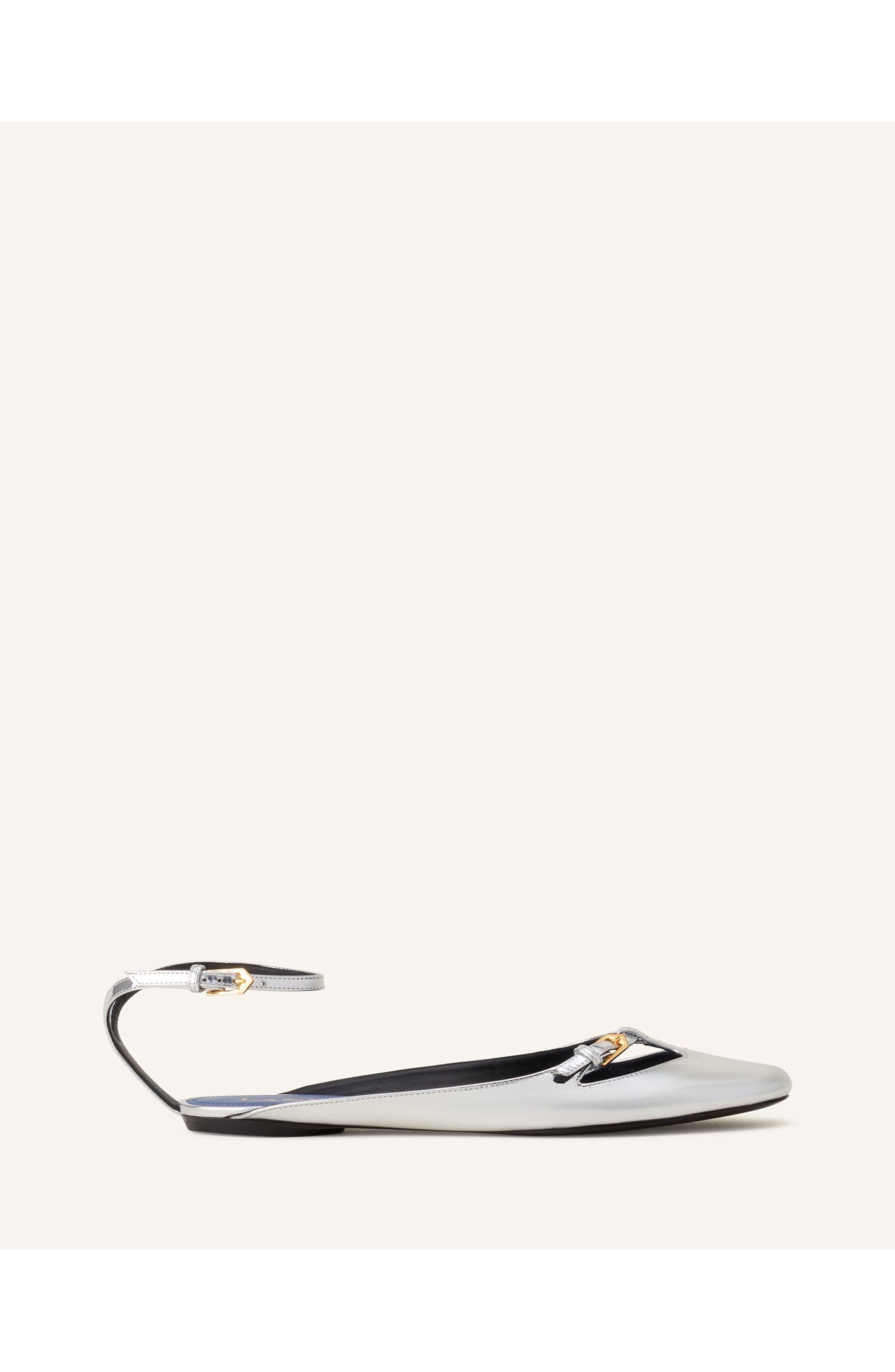 Lanvin Mary-Jane Ballerina In Leather, Main, color, Silver