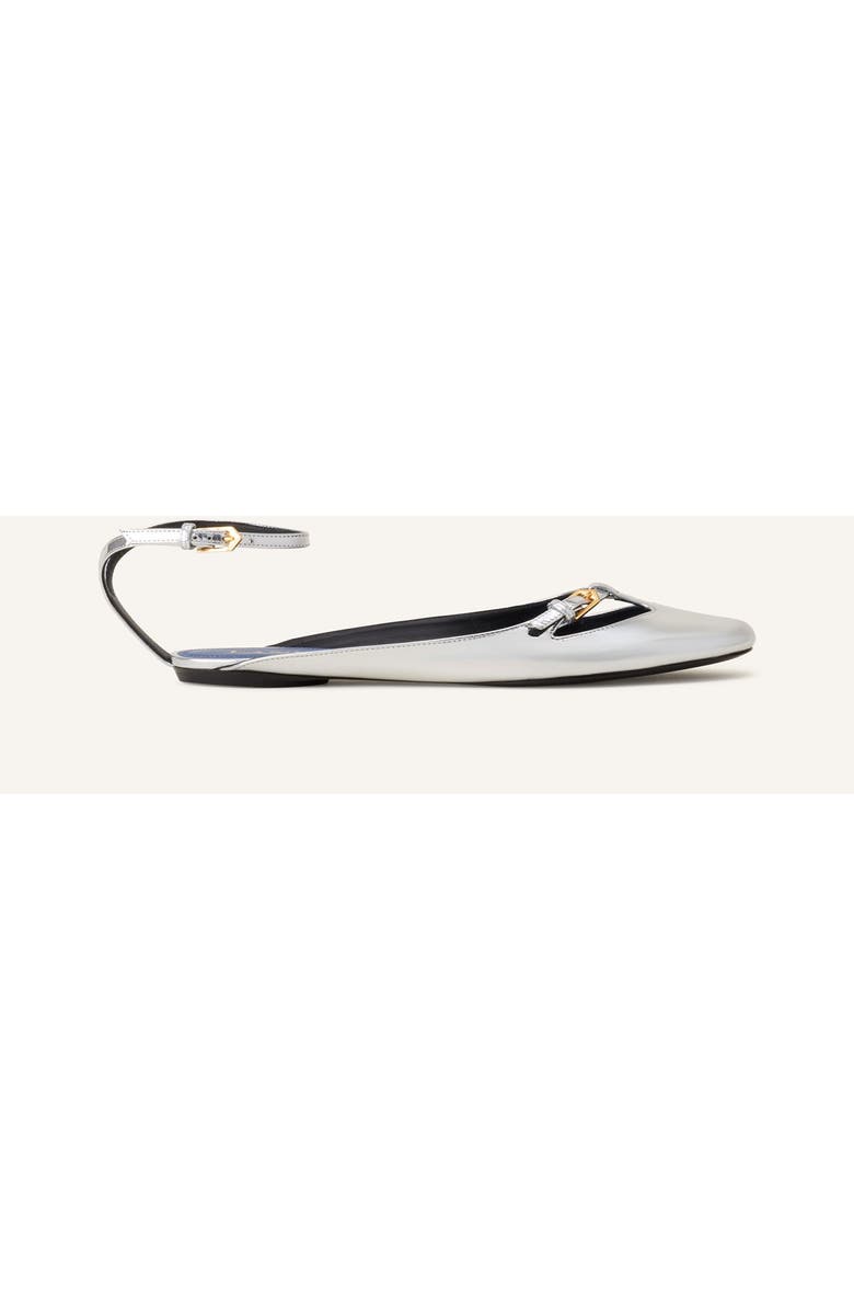 Lanvin Mary-Jane Ballerina In Leather, Main, color, Silver