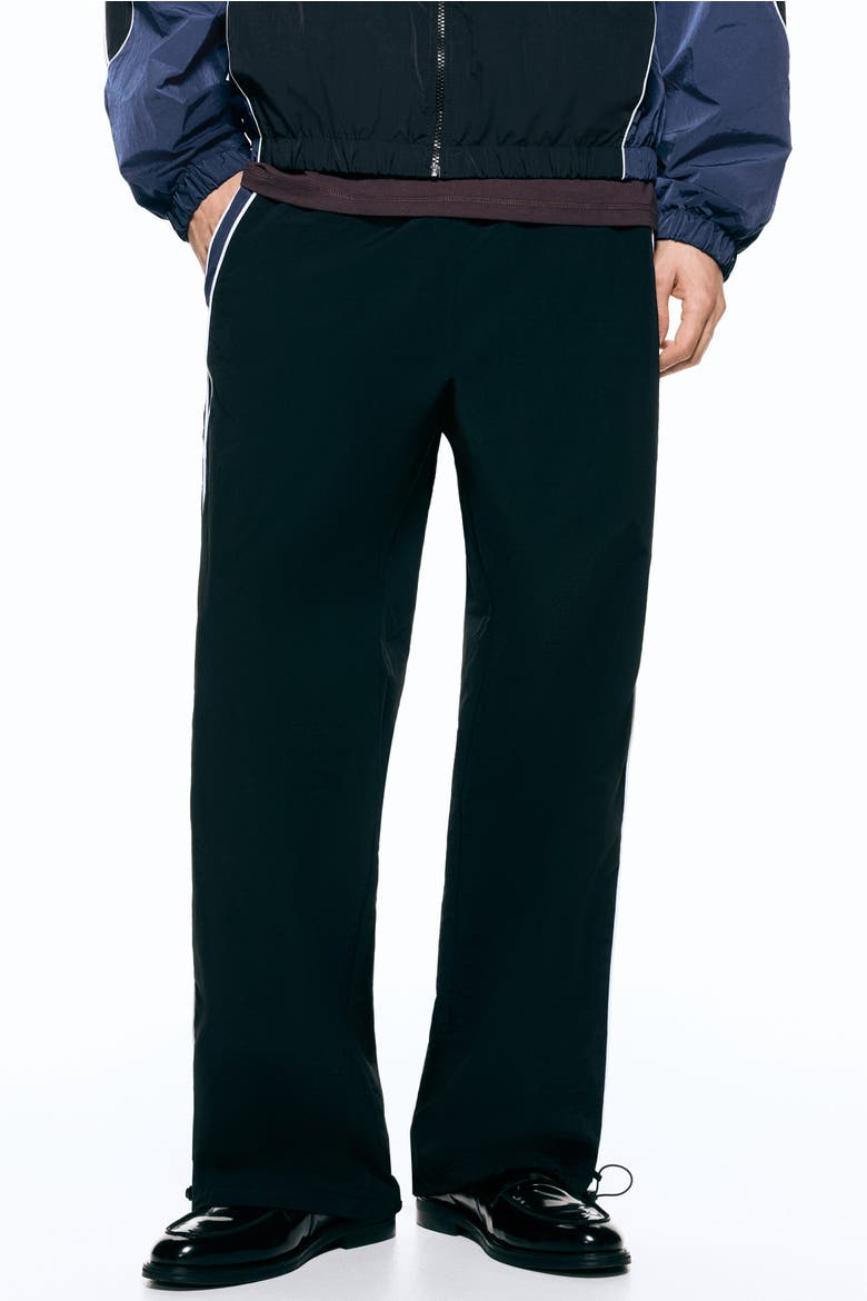 Loose Fit Nylon Track Pants, Alternate, color, Black/panels