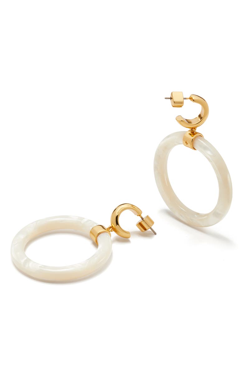 Kate Spade New York botanical garden hoop earrings, Main, color,