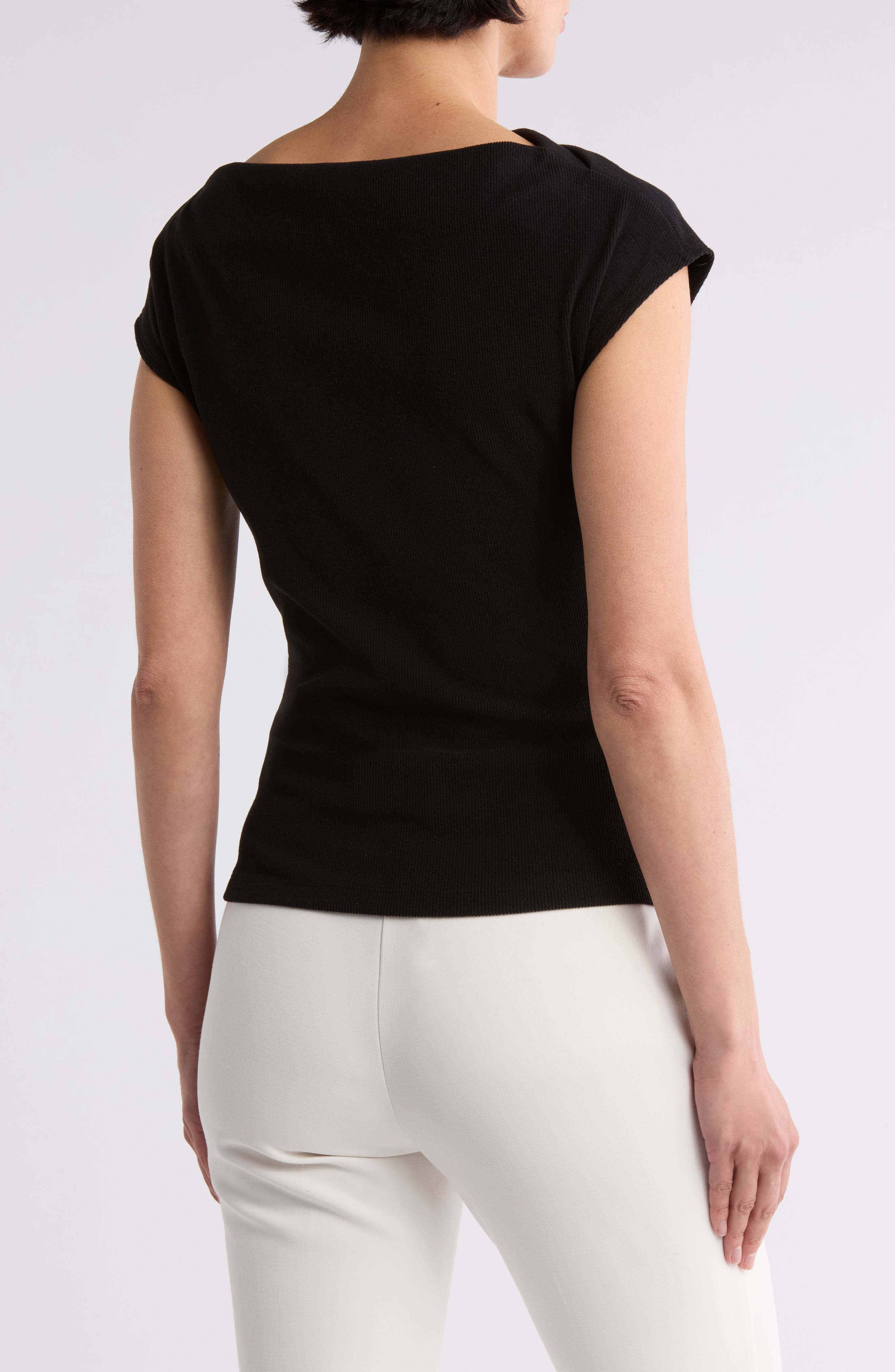 Cowl Neck Rib Knit Top - image 2
