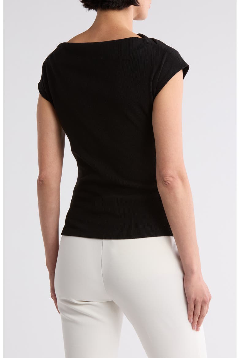Cowl Neck Rib Knit Top, Alternate, color, BLACK