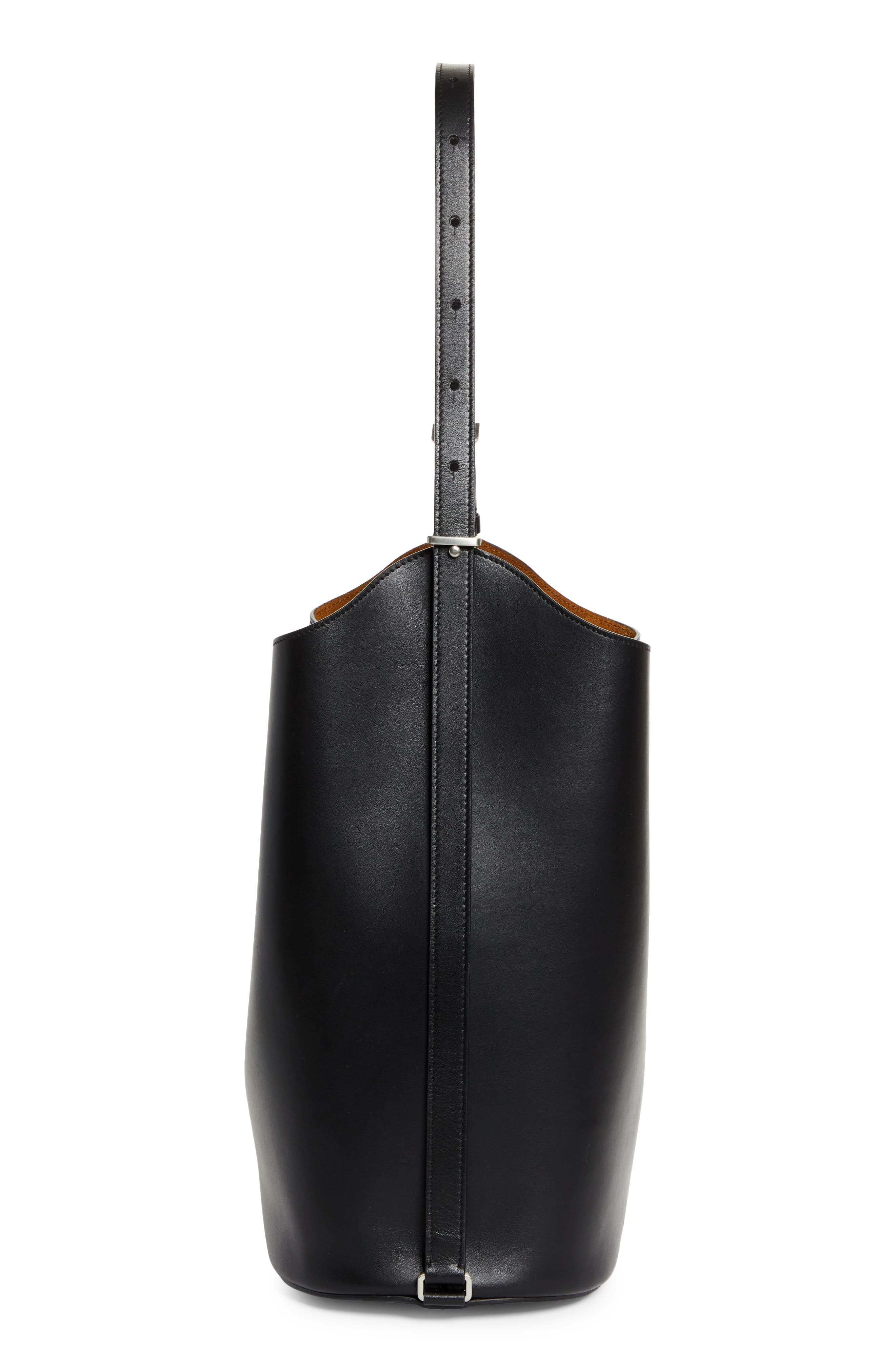 Proenza Schouler Brant Leather Bucket Bag, Alternate, color, Black