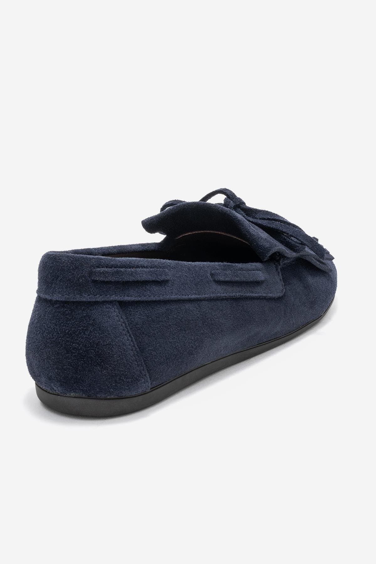Axeli Leather Tassel Loafer, Alternate, color, Navy Suede Leather