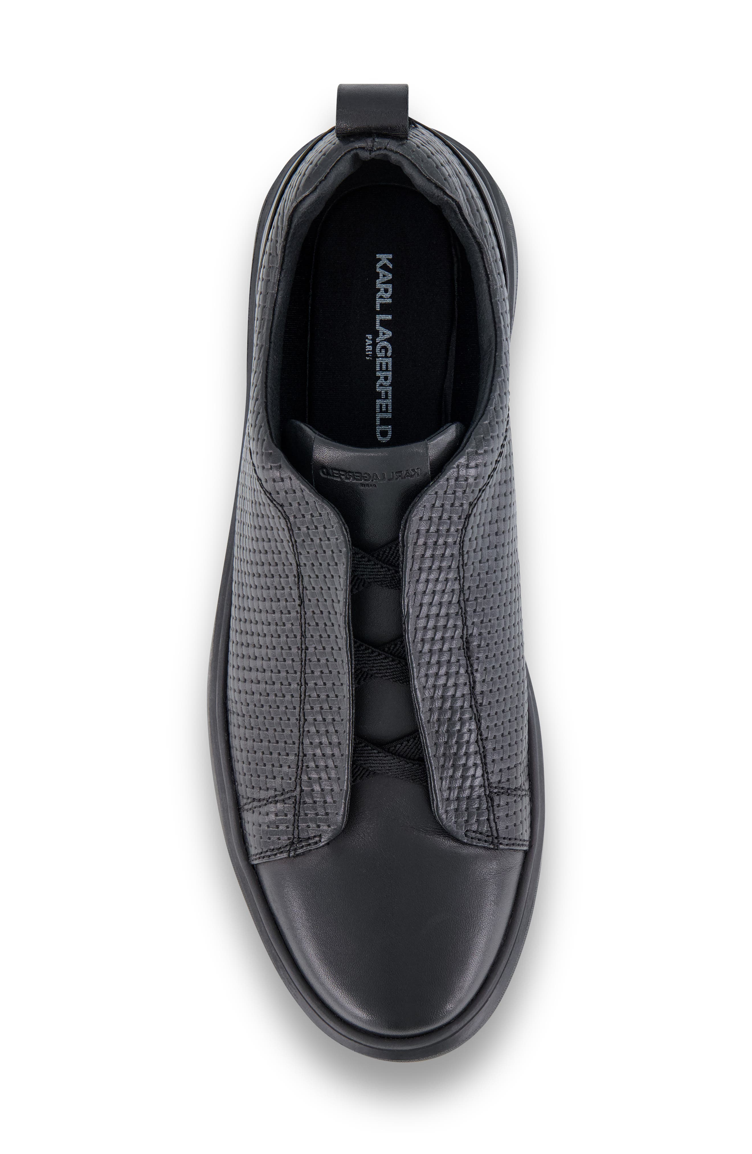 KARL LAGERFELD PARIS Laceless Sneaker, Alternate, color, Black